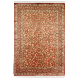 سجادة صناعية بنقشة مزهر شاه عباسي، أكريليك مع حرير بامبو، على الطراز الفارسي، رقم 200186