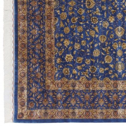 Machine-made Rug, Shah Abbasi All-over Floral, Acrylic + Bamboo Silk, Persian Style, Ref 200186
