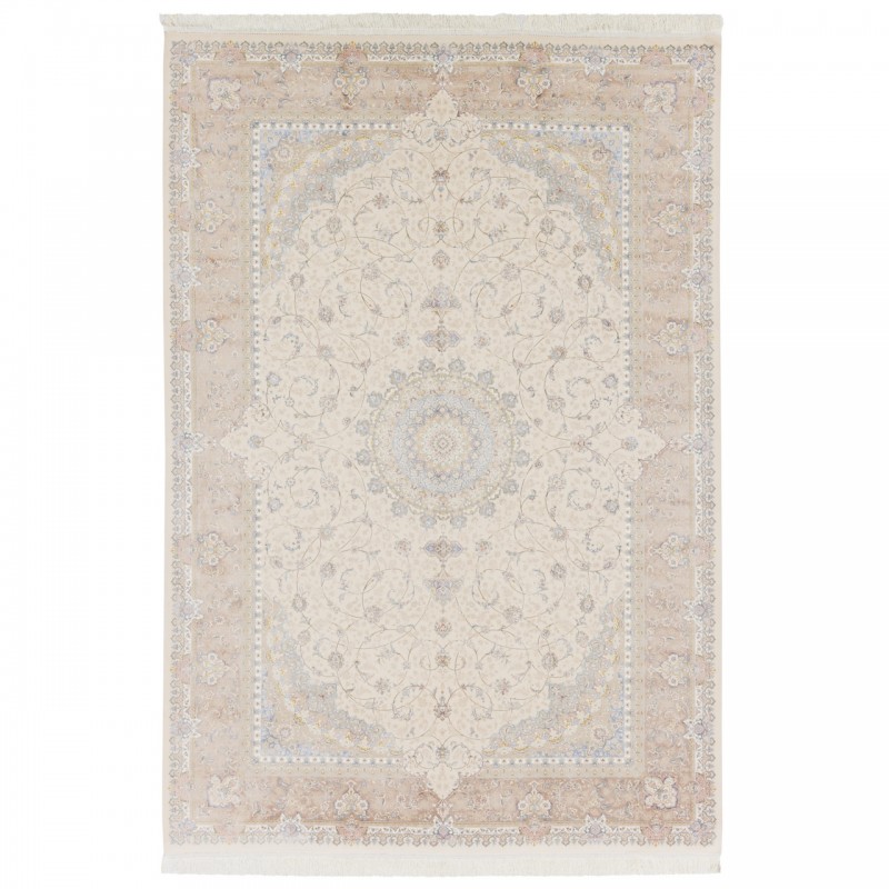 Machine-made Rug, Floral Corner Medallion, Acrylic + Bamboo Silk, Persian Style, Ref 200189