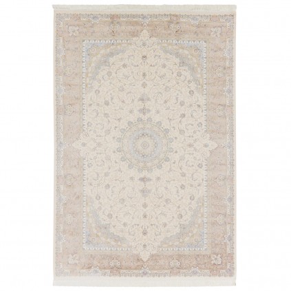 Machine-made Rug, Floral Corner Medallion, Acrylic + Bamboo Silk, Persian Style, Ref 200189