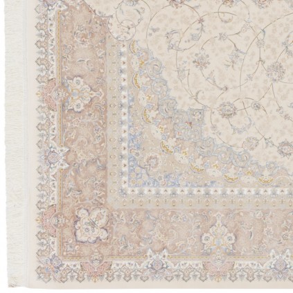 Machine-made Rug, Floral Corner Medallion, Acrylic + Bamboo Silk, Persian Style, Ref 200189