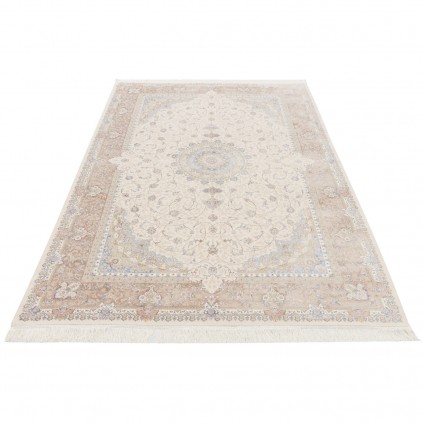 Machine-made Rug, Floral Corner Medallion, Acrylic + Bamboo Silk, Persian Style, Ref 200189