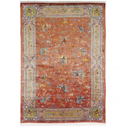 Machine-made Rug, Hunting Scene All-over, Acrylic + Bamboo Silk, Persian Style, Ref 200190