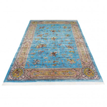 Machine-made Rug, Hunting Scene All-over, Acrylic + Bamboo Silk, Persian Style, Ref 200190
