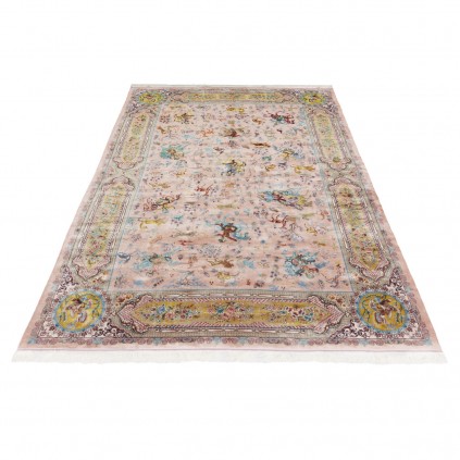 Machine-made Rug, Hunting Scene All-over, Acrylic + Bamboo Silk, Persian Style, Ref 200190