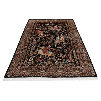 Machine-made Rug, Hunting Scene All-over, Acrylic + Bamboo Silk, Persian Style, Ref 200191