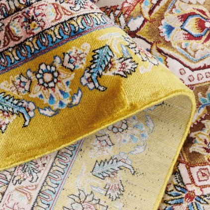 Machine-made Rug, Floral Corner Medallion, Acrylic + Bamboo Silk, Persian Style, Ref 200193