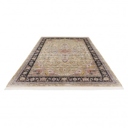 Machine-made Rug, Floral Corner Medallion, Acrylic + Bamboo Silk, Persian Style, Ref 200193