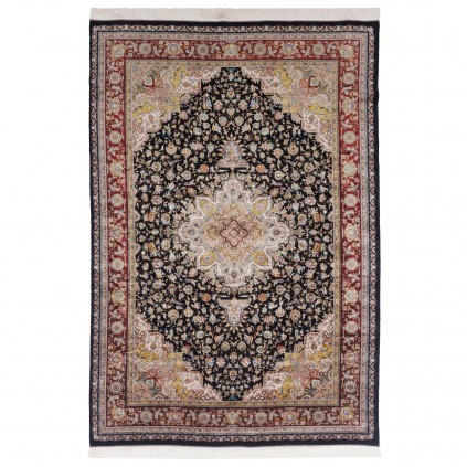 Machine-made Rug, Floral Corner Medallion, Acrylic + Bamboo Silk, Persian Style, Ref 200193