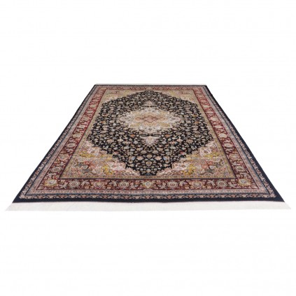 Machine-made Rug, Floral Corner Medallion, Acrylic + Bamboo Silk, Persian Style, Ref 200193