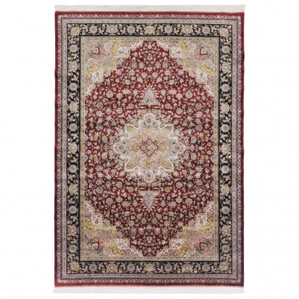 Machine-made Rug, Floral Corner Medallion, Acrylic + Bamboo Silk, Persian Style, Ref 200193