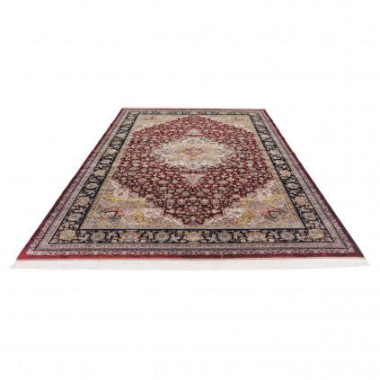 Machine-made Rug, Floral Corner Medallion, Acrylic + Bamboo Silk, Persian Style, Ref 200193