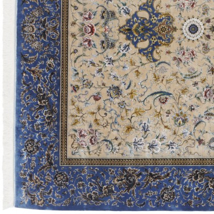 Machine-made Rug, Floral Medallion, Acrylic + Bamboo Silk, Persian Style, Ref 200195