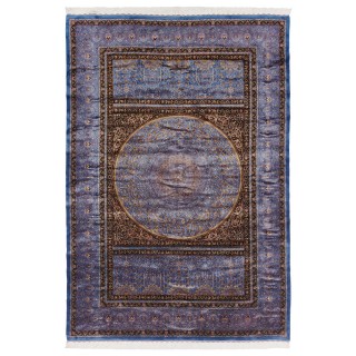 سجادة صناعية بنقشة قبة الكلاسيكية الجديدة، أكريليك مع حرير بامبو، على الطراز الفارسي، رقم 200197