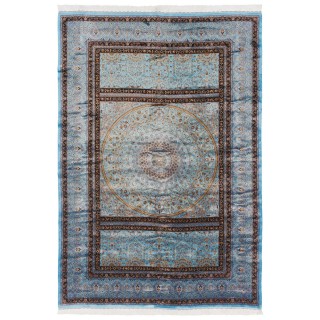 Machine-made Rug, Neoclassic Dome, Acrylic + Bamboo Silk, Persian Style, Ref 200197