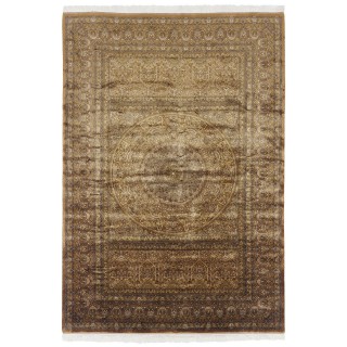 سجادة صناعية بنقشة قبة الكلاسيكية الجديدة، أكريليك مع حرير بامبو، على الطراز الفارسي، رقم 200197