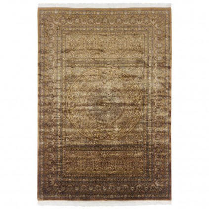 سجادة صناعية بنقشة قبة الكلاسيكية الجديدة، أكريليك مع حرير بامبو، على الطراز الفارسي، رقم 200197