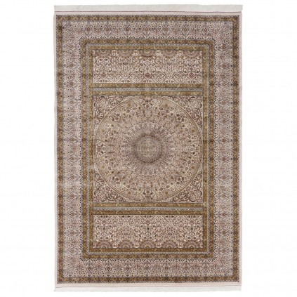 سجادة صناعية بنقشة قبة الكلاسيكية الجديدة، أكريليك مع حرير بامبو، على الطراز الفارسي، رقم 200197