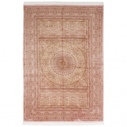 سجادة صناعية بنقشة قبة الكلاسيكية الجديدة، أكريليك مع حرير بامبو، على الطراز الفارسي، رقم 200197