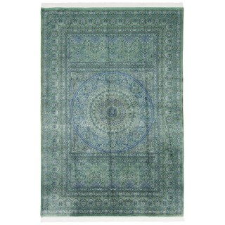 سجادة صناعية بنقشة قبة الكلاسيكية الجديدة، أكريليك مع حرير بامبو، على الطراز الفارسي، رقم 200197