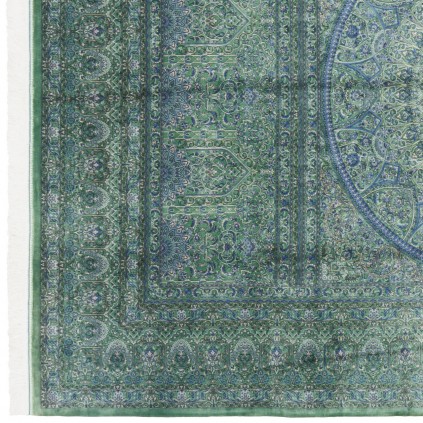 سجادة صناعية بنقشة قبة الكلاسيكية الجديدة، أكريليك مع حرير بامبو، على الطراز الفارسي، رقم 200197