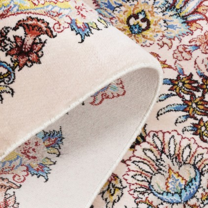 Machine-made Rug, Floral Corner Medallion, Acrylic + Bamboo Silk, Persian Style, Ref 200198