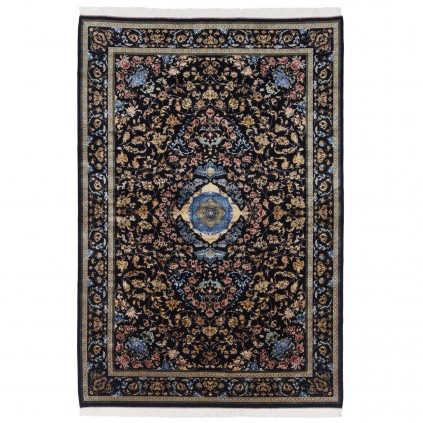 Machine-made Rug, Floral Corner Medallion, Acrylic + Bamboo Silk, Persian Style, Ref 200200