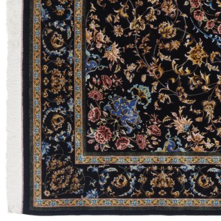 Machine-made Rug, Floral Corner Medallion, Acrylic + Bamboo Silk, Persian Style, Ref 200200