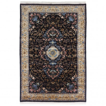 Machine-made Rug, Floral Corner Medallion, Acrylic + Bamboo Silk, Persian Style, Ref 200200