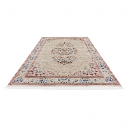 Machine-made Rug, Floral Corner Medallion, Acrylic + Bamboo Silk, Persian Style, Ref 200200