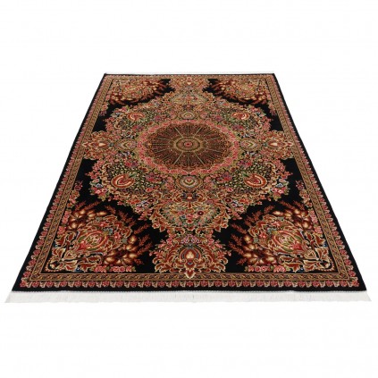 Machine-made Rug, Floral Corner Medallion, Acrylic + Bamboo Silk, Persian Style, Ref 200202