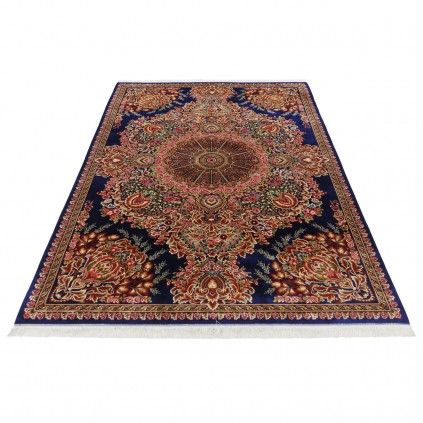 Machine-made Rug, Floral Corner Medallion, Acrylic + Bamboo Silk, Persian Style, Ref 200202