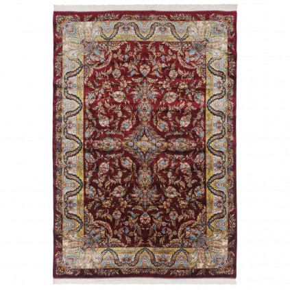 Machine-made Rug, Floral Corner Medallion, Acrylic + Bamboo Silk, Persian Style, Ref 200203
