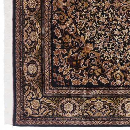 Machine-made Rug, Neoclassic Corner Medallion, Acrylic + Bamboo Silk, Persian Style, Ref 200204