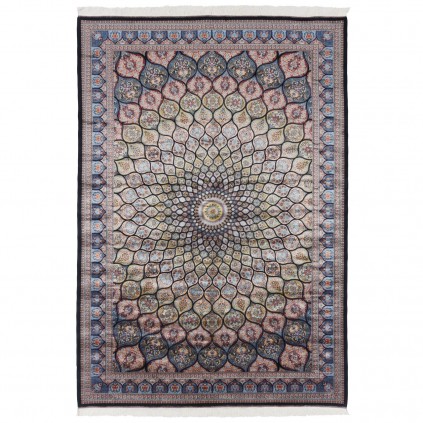 Machine-made Rug, Floral Dome, Acrylic + Bamboo Silk, Persian Style, Ref 200205
