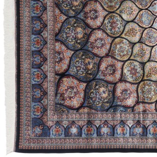 Machine-made Rug, Floral Dome, Acrylic + Bamboo Silk, Persian Style, Ref 200205