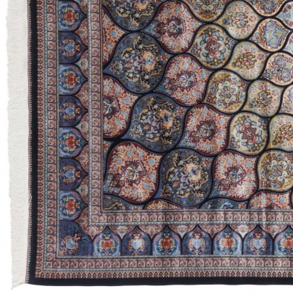 Machine-made Rug, Floral Dome, Acrylic + Bamboo Silk, Persian Style, Ref 200205