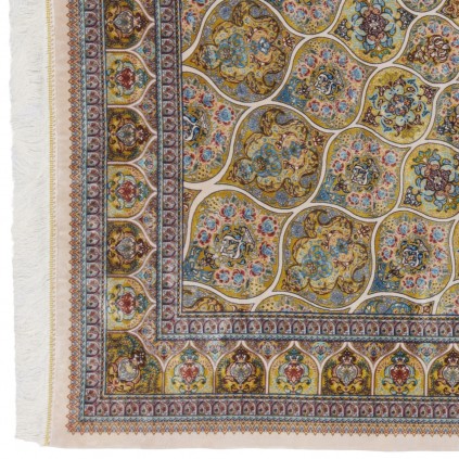 Machine-made Rug, Floral Dome, Acrylic + Bamboo Silk, Persian Style, Ref 200205