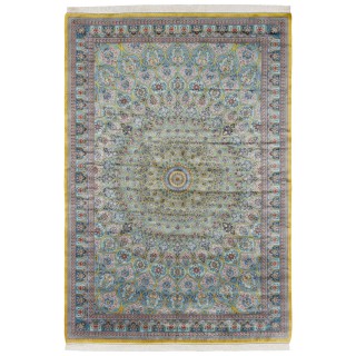 Machine-made Rug, Floral Dome, Acrylic + Bamboo Silk, Persian Style, Ref 200205