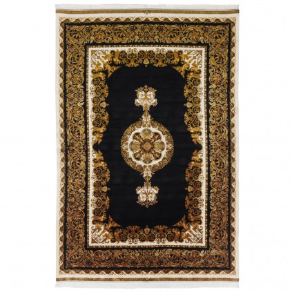 Machine-made Rug, Neoclassic Medallion, Acrylic + Bamboo Silk, Persian Style, Ref 200207