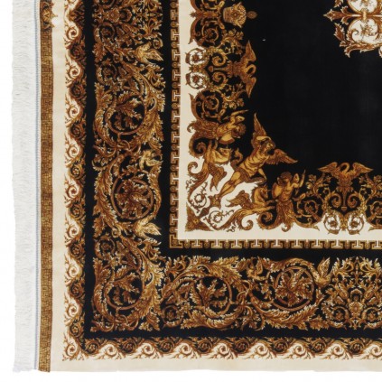 Machine-made Rug, Neoclassic Medallion, Acrylic + Bamboo Silk, Persian Style, Ref 200207