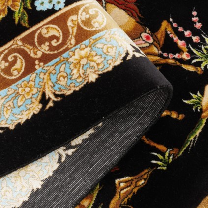 Machine-made Rug, Hunting Scene All-over, Bamboo Silk, Persian Style, Ref 800208