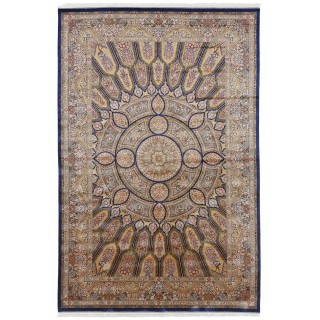 سجادة صناعية بنقشة قبة عصري، حرير بامبو، على الطراز الفارسي، رقم 800209