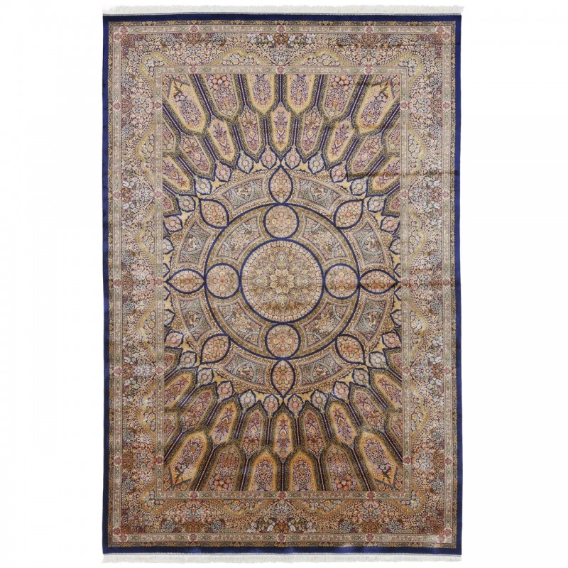 فرش ماشینی طرح گنبدی مدرن، ابریشم بامبو، سبک پارسی، کد 800209