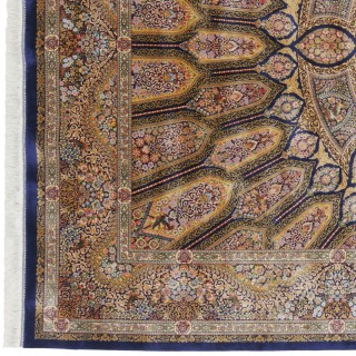 سجادة صناعية بنقشة قبة عصري، حرير بامبو، على الطراز الفارسي، رقم 800209