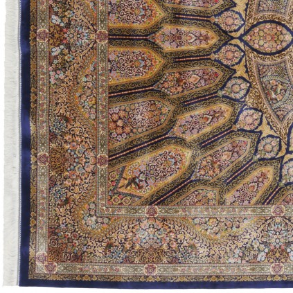 فرش ماشینی طرح گنبدی مدرن، ابریشم بامبو، سبک پارسی، کد 800209