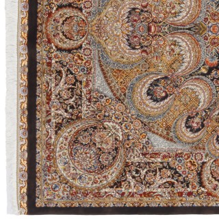 Machine-made Rug, Neoclassic Medallion, Bamboo Silk, Persian Style, Ref 800211