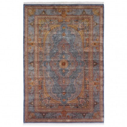 Machine-made Rug, Floral Corner Medallion, Bamboo Silk, Persian Style, Ref 800212