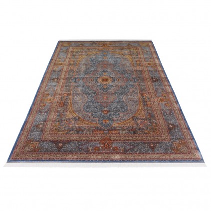 Machine-made Rug, Floral Corner Medallion, Bamboo Silk, Persian Style, Ref 800212