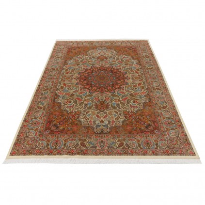 Machine-made Rug, Floral Corner Medallion, Bamboo Silk, Persian Style, Ref 800214